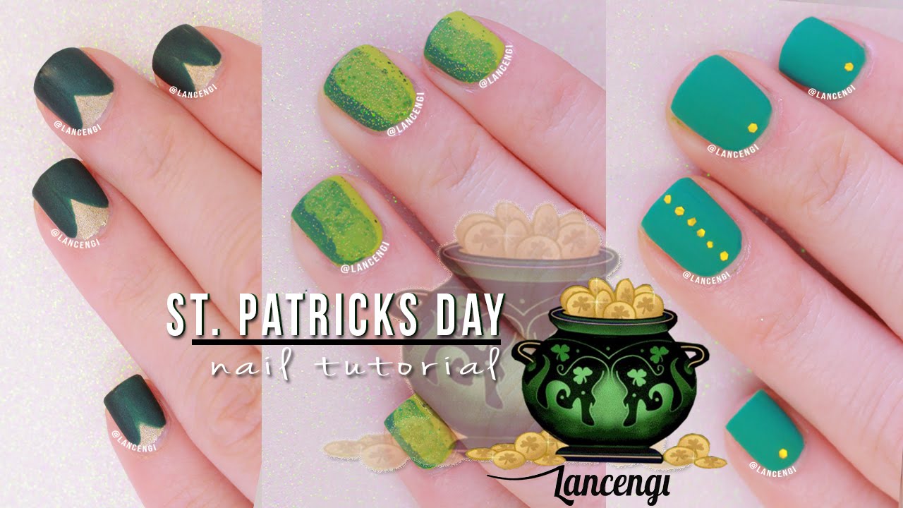 DIY Cute & Easy Nail Art For Beginners #26 + NO TOOLS - St Patricks Day Polish Designs