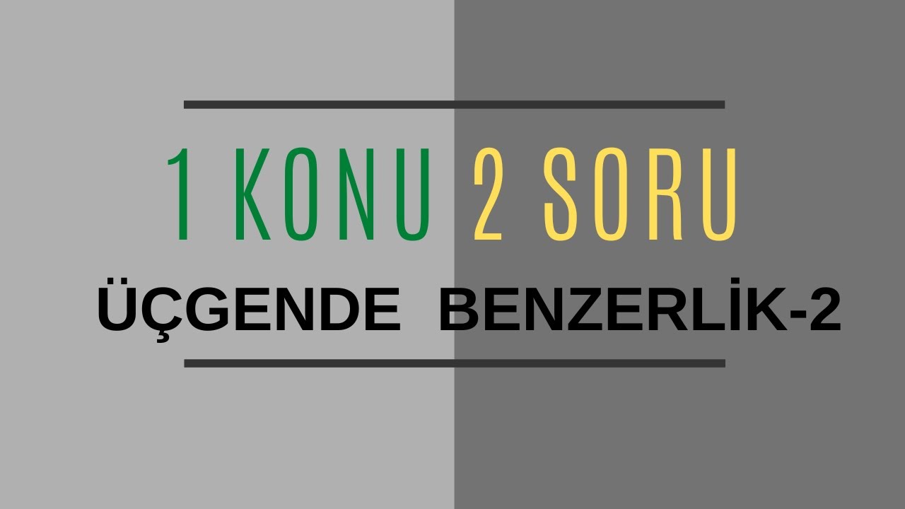 1 Konu 2 Soru | Üçgende Benzerlik 2
