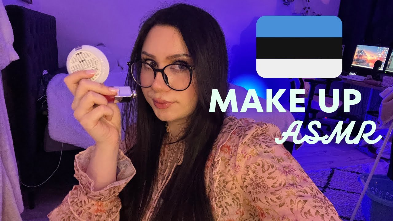 Doing your make up with camera touching in Estonian l Eesti ASMR
