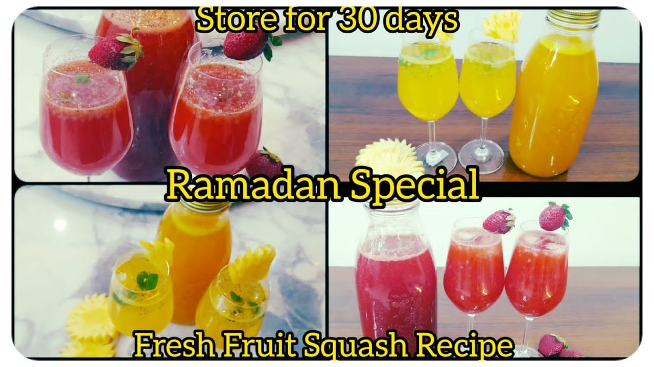 Ramadan & Summer Special 2 Easy Fresh Fruit  Squash Recipe| Make & Store For 30days| Healthy Recipe