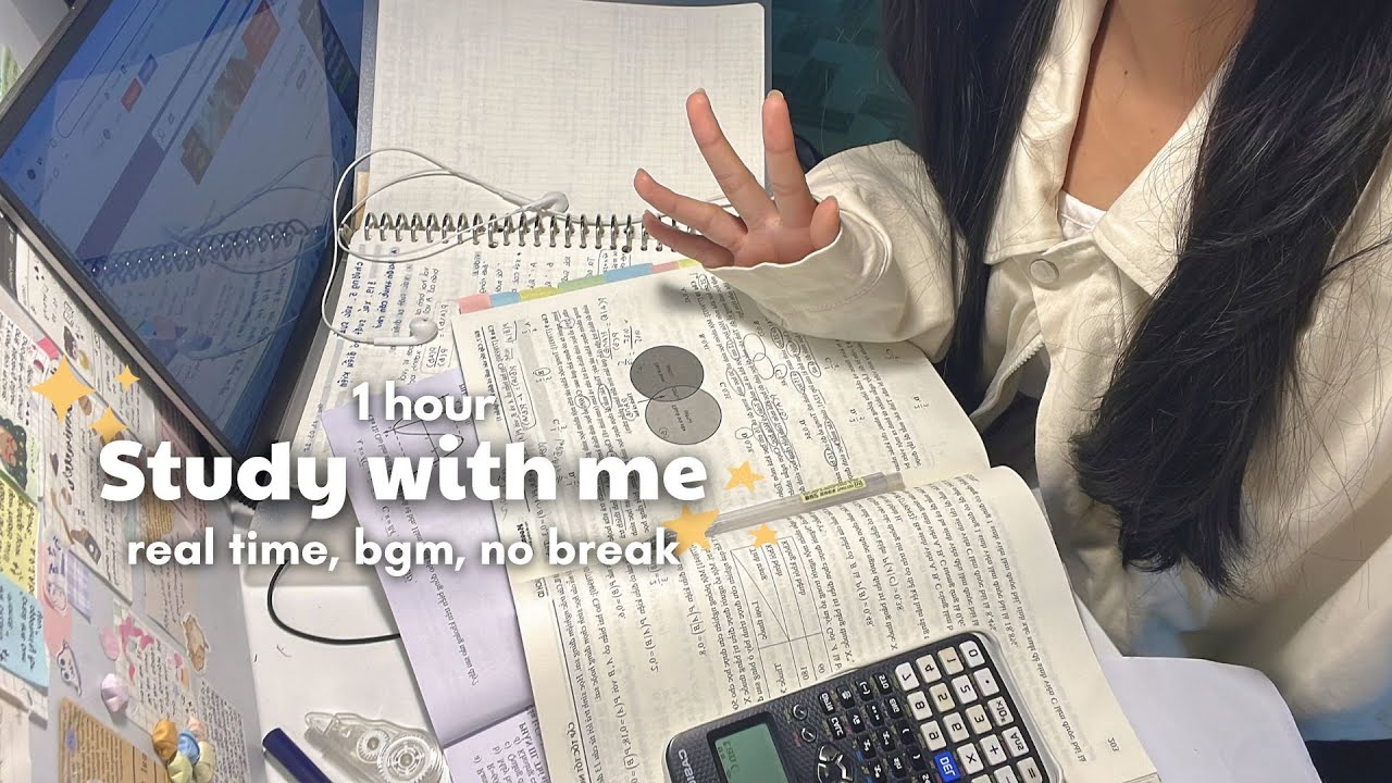1-HOUR STUDY WITH ME| Cozy rainy day study session 🫧𓇼𓏲*ੈ✩‧₊🎐ֶָ֢⊹𐙚