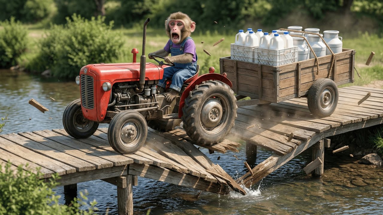 KiKi’s Milk Mission 🥛🚜 | Big Monkey Helps at the Last Second! 🐒💪 | KIKI MONKEY LIFE