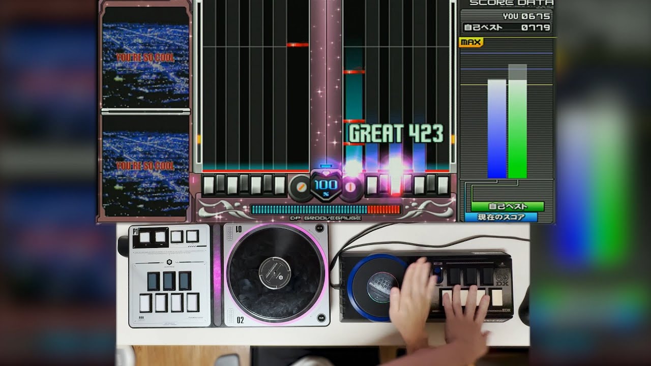 CHECKING YOU OUT (DOUBLE HYPER) with reversed turntables.