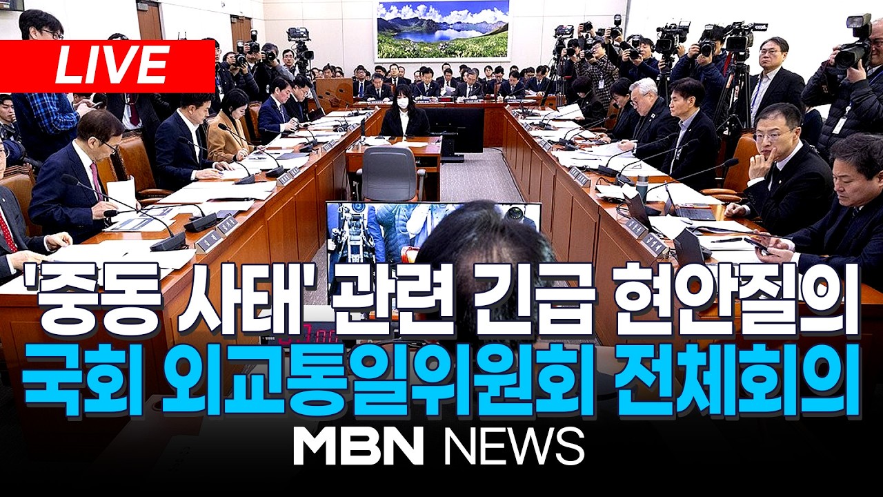 🔴[LIVE] '중동 사태' 관련 긴급 현안질의...국회 외교통일위원회 전체회의 | MBN NEWS