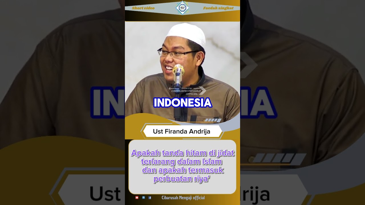 Apakah tanda hitam di jidat itu terlarang dalam Islam| Ust Firanda Andrija hafizahullah