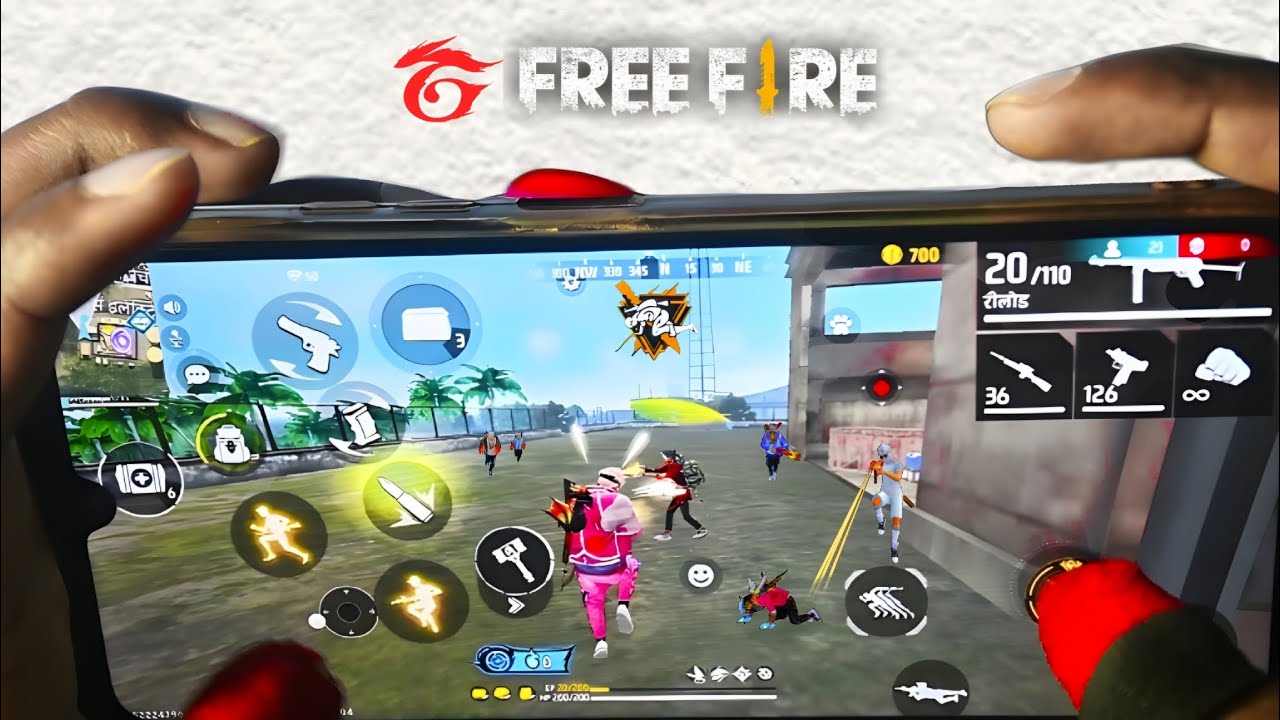 free fire gameplay 2 figer handcam 🎀 infinix gt 20 pro￼