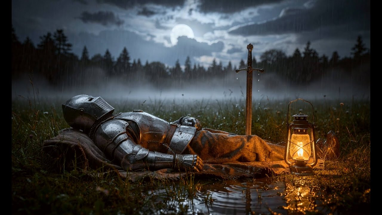 Moonlit Knight in the Rain 🌙🛡️ | Medieval Night Ambience | 2 Hours Focus & Sleep