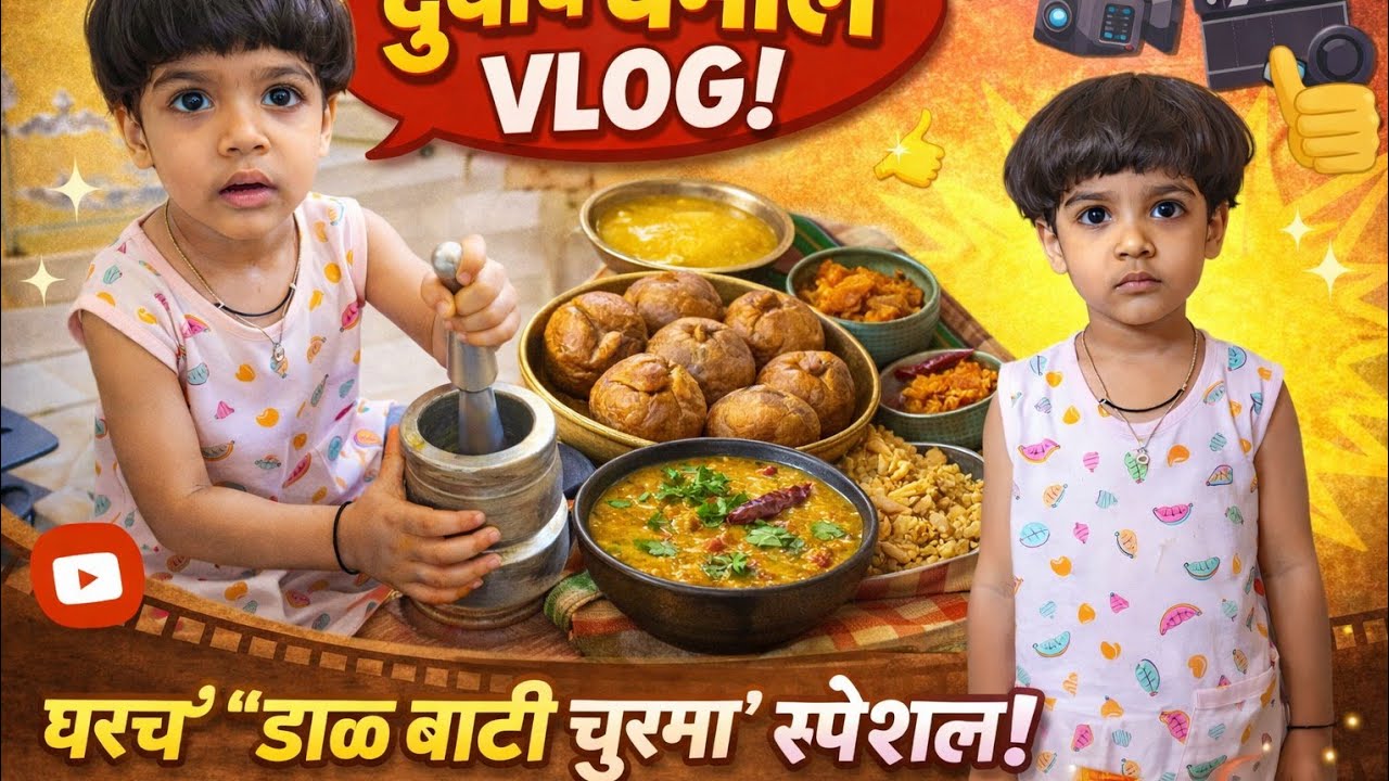 आज Durva ने खूप मस्ती केली 😄 Dal Bati Churma Special  Daily Family Vlog #viral #shorts #ytviralvideo