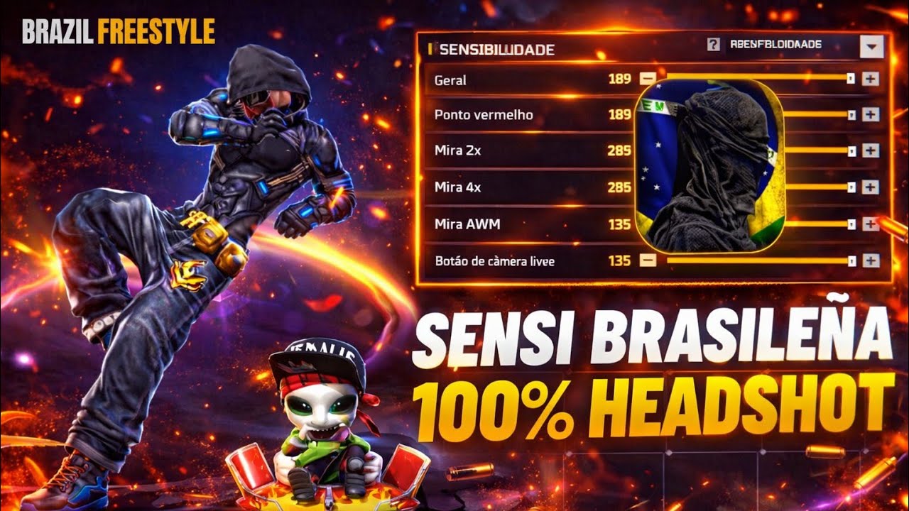 ¡LA MEJOR SENSIBILIDAD BRASILEÑA👹🩸PARA DAR TODO ROJO CON Y SIN DPI FREE FIRE NUEVA ACTUALIZACIÓN! ☠️
