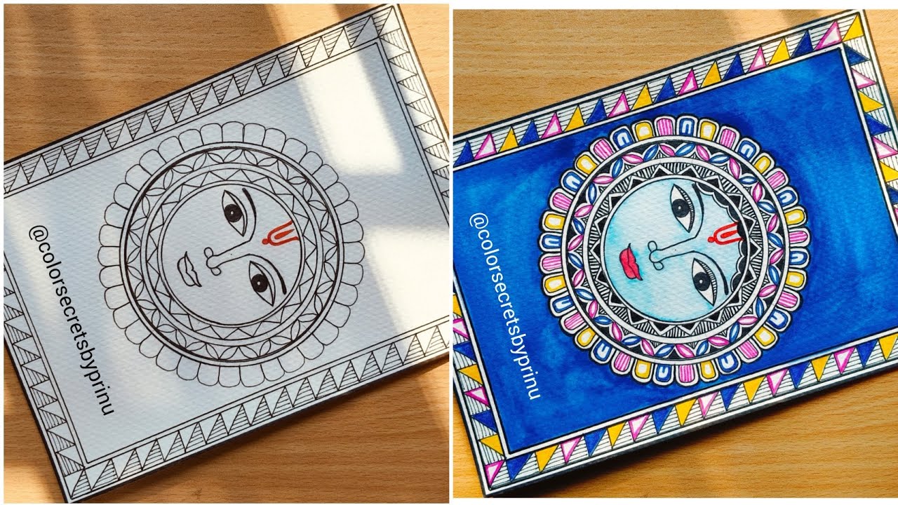 Kohbar Series | How to Draw Madhubani Moon | Madhubani Moon Tutorial | Kohbar Elements | 