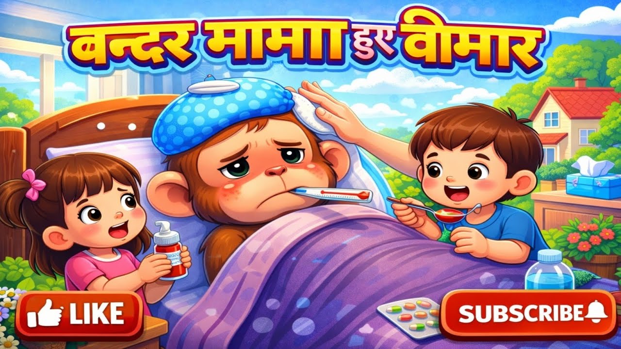 Bandar mama hue bimar !! बंदर मामा हुए बीमार ! Balgeet ! Rhymes 