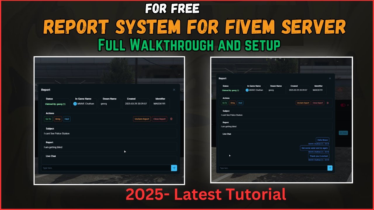 Free Script | Best Report Script for Staff Teams in FiveM! 🔧 | ESX, QBCore, QBox Support