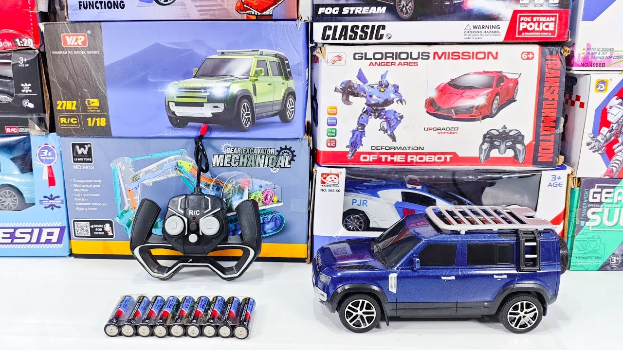 UNBOXING Rc Off-road 1/8 Scale, Rc Stunt Rolling Car, Gear Excavator and School Bus
