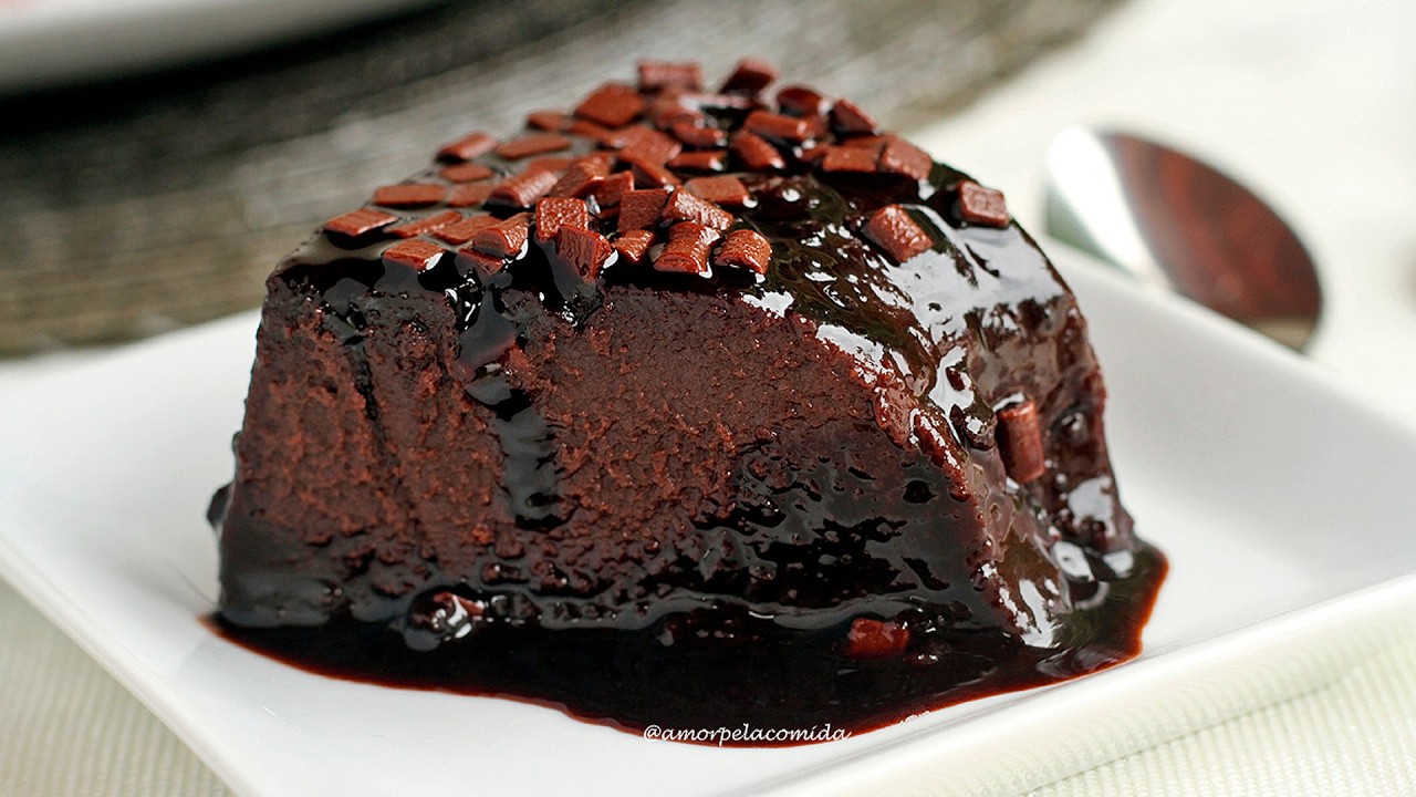 Receita de Pudim de Chocolate 4 ingredientes sem leite condensado