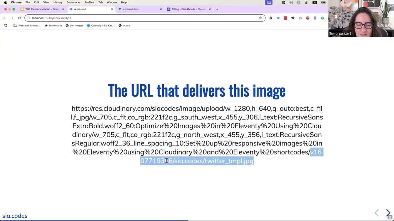 Automatically generating social share images using Cloudinary with Sia Karamalegos | 11ty Meetup