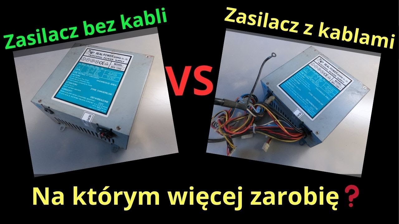 Zasilacz z kablami czy bez, na kt&oacute;rym więcej zarobie?