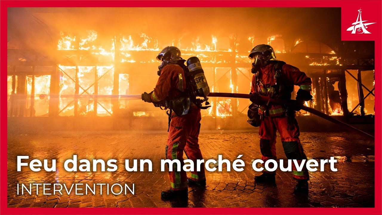 Violent incendie dans un marché couvert à Levallois-Perret (92) : 4 500 m2 détruits par les flammes