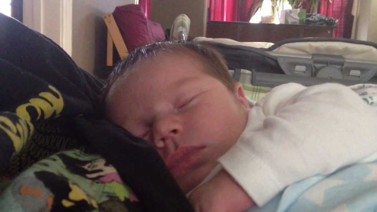 20-day-old Xavier snoring on 4-6-13
