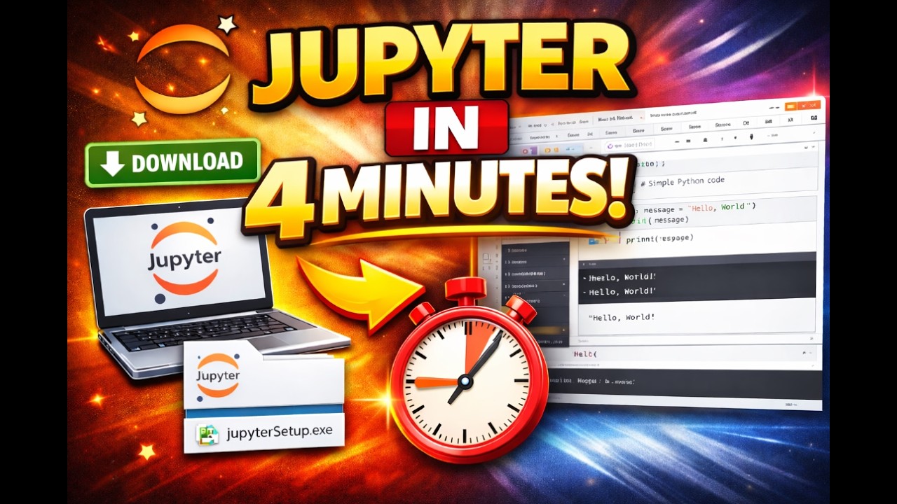 JupyterLab in 4 Minutes 🚀 | Install & Start Coding Fast (Beginner Guide)