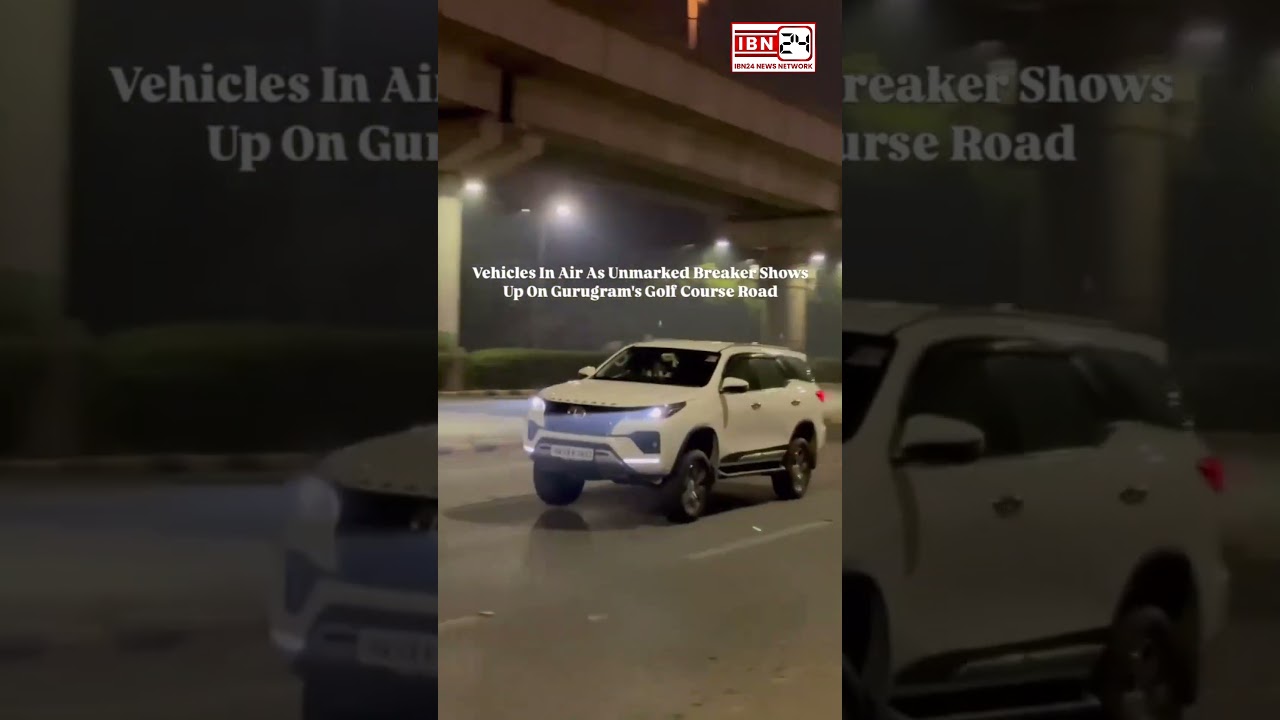 A video of vehicles &ldquo;flying&rdquo; over an unmarked speed bump....