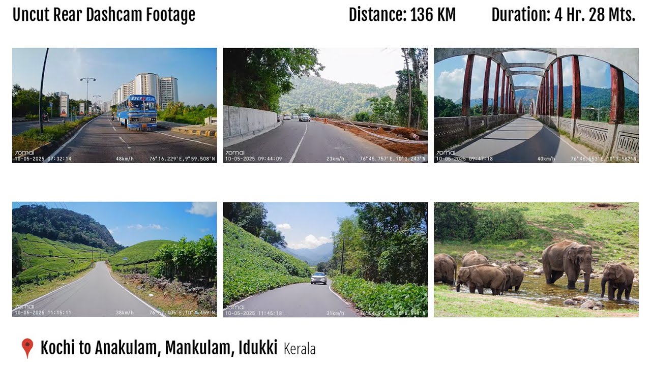 Kochi to Anakulam Rear Dashcam Drive | Shortest Car-Friendly Route through Idukki Forests