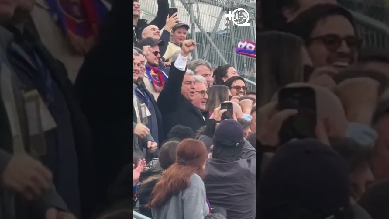 Joan #Laporta DESATADO en la grada viendo el #Barça 🙌🏻