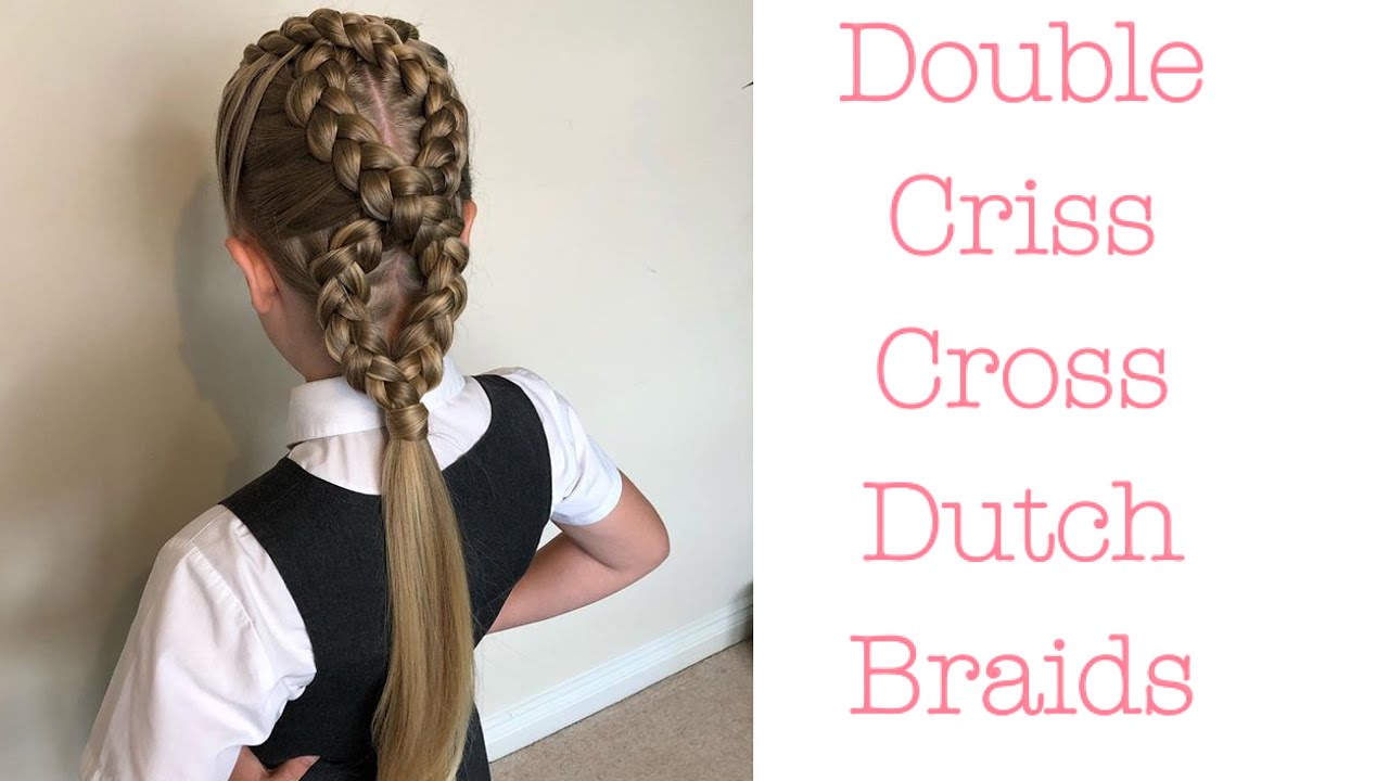 Double Criss Cross Braids hair tutorial by Two Little Girls Hairstyles
