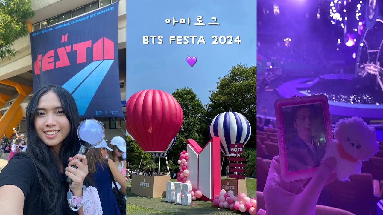 [army vlog | 아미로그] BTS JIN in-person event FESTA 2024 🥹💗 my first time in korea & first raffle win!