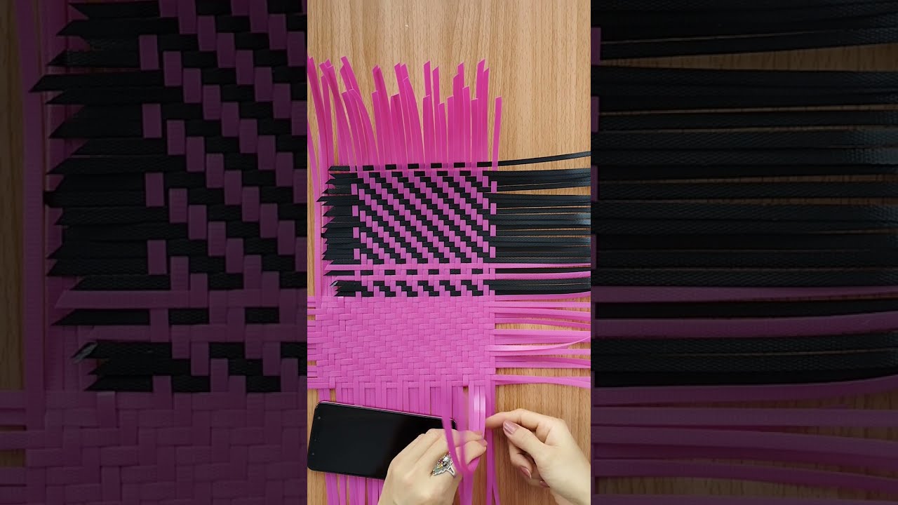 วิธีสานกระเป๋าลายสอง | ตะกร้าสาน | How to weave a bag.