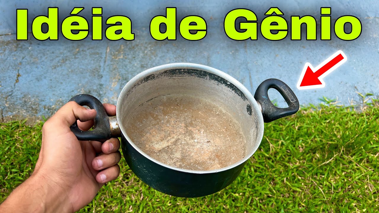 🔥Veja que ideia BRILHANTE usando PANELA VELHA e BARRA ROSCADA