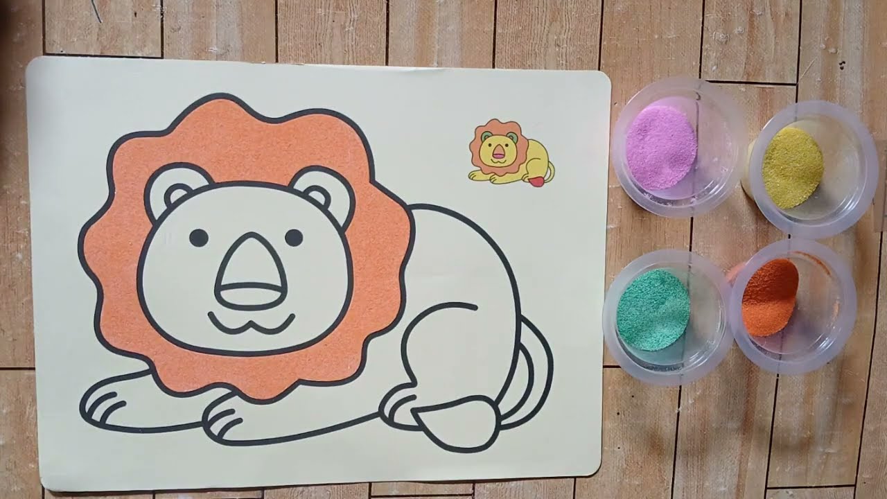 Sand Painting Lion #sandpainting #mewarnaidenganpasir