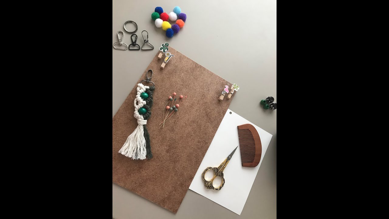 Hediyelik makrome anahtarlık yapımı  #macrame #keychain