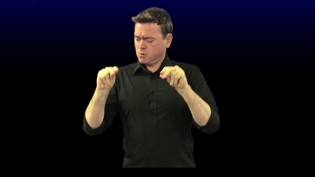 Senan Dunne performs the national anthem in Irish Sign Language