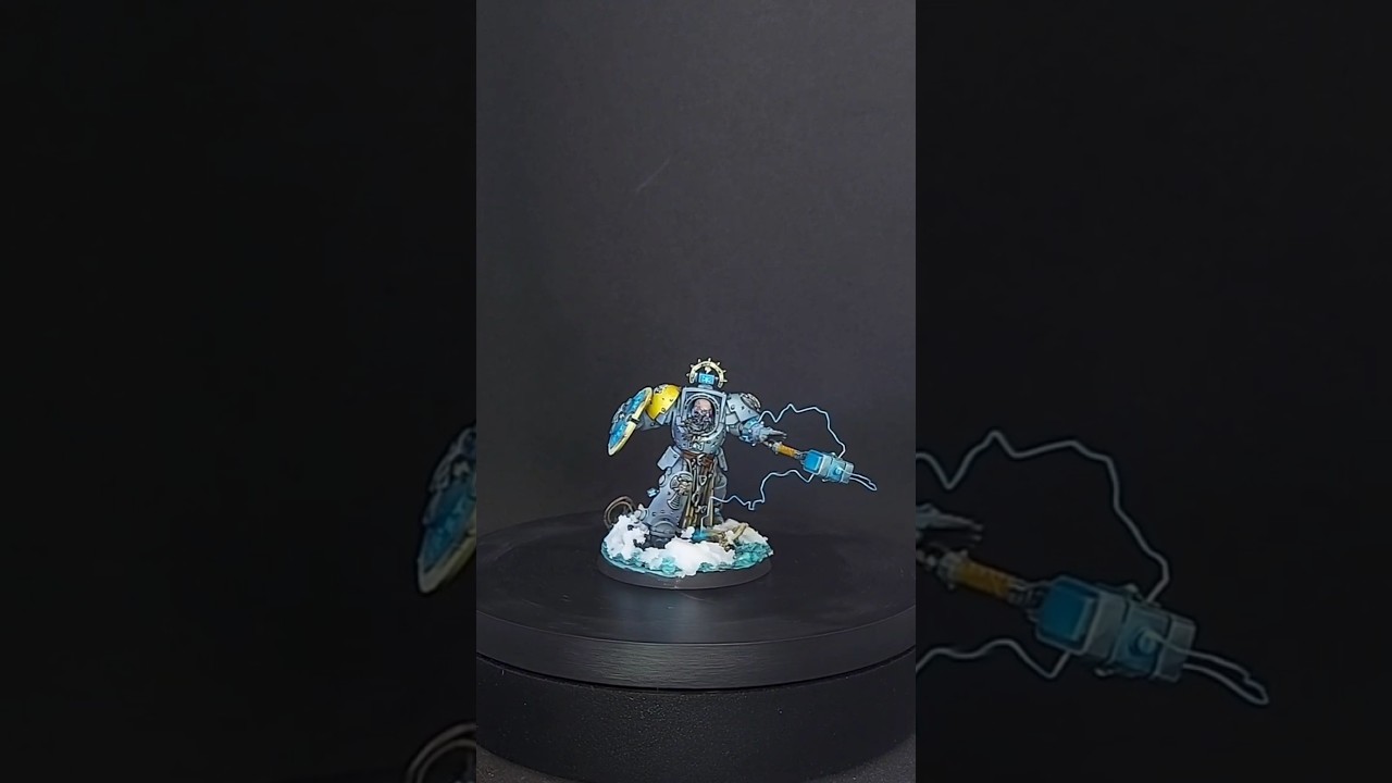 Painting Arjac Rockfist ⚡ Epic Space Wolves Hero in 60 Seconds! #warhammer40k #shorts #warhammer