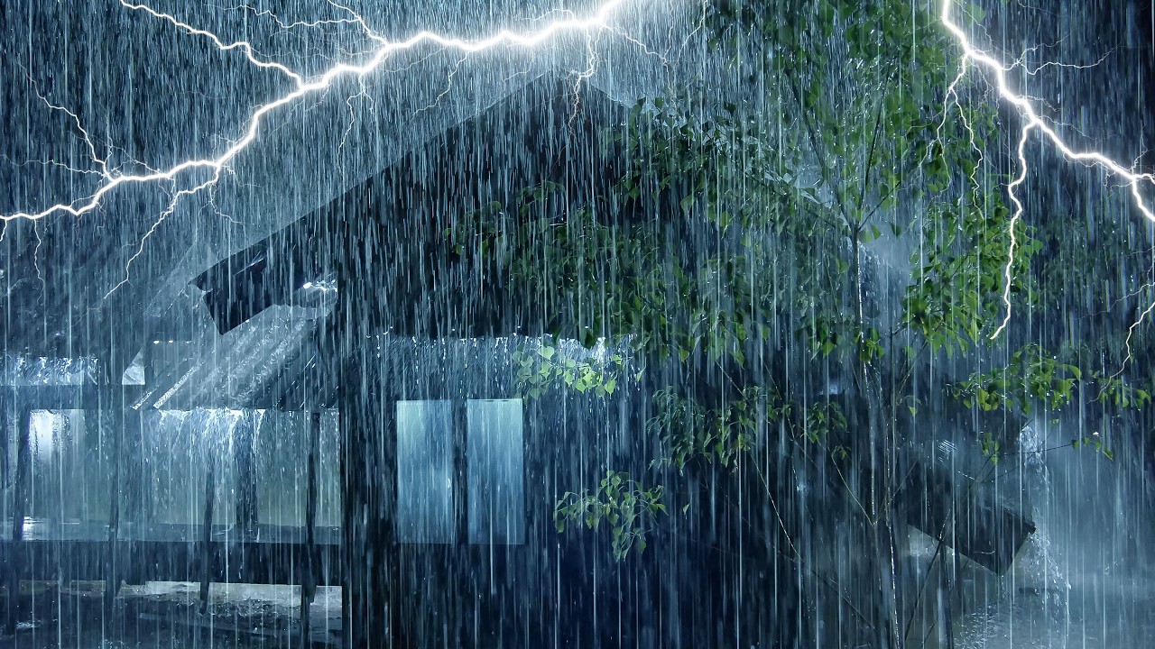 Powerful Thunderstorm with Heavy Rain on a Tin Roof for Deep Sleep in 3 Minutes