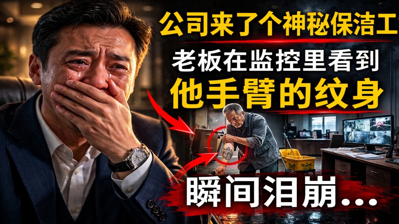 公司来了一位神秘的清洁工，老板在监控里看到他的纹身，瞬间泪崩...