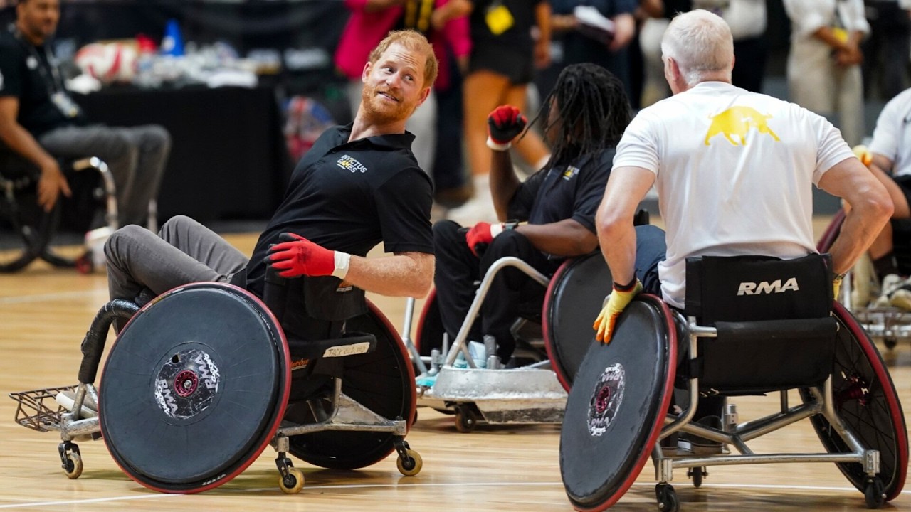 Prince Harry plays wheelchair rugby at Invictus Games countdown event