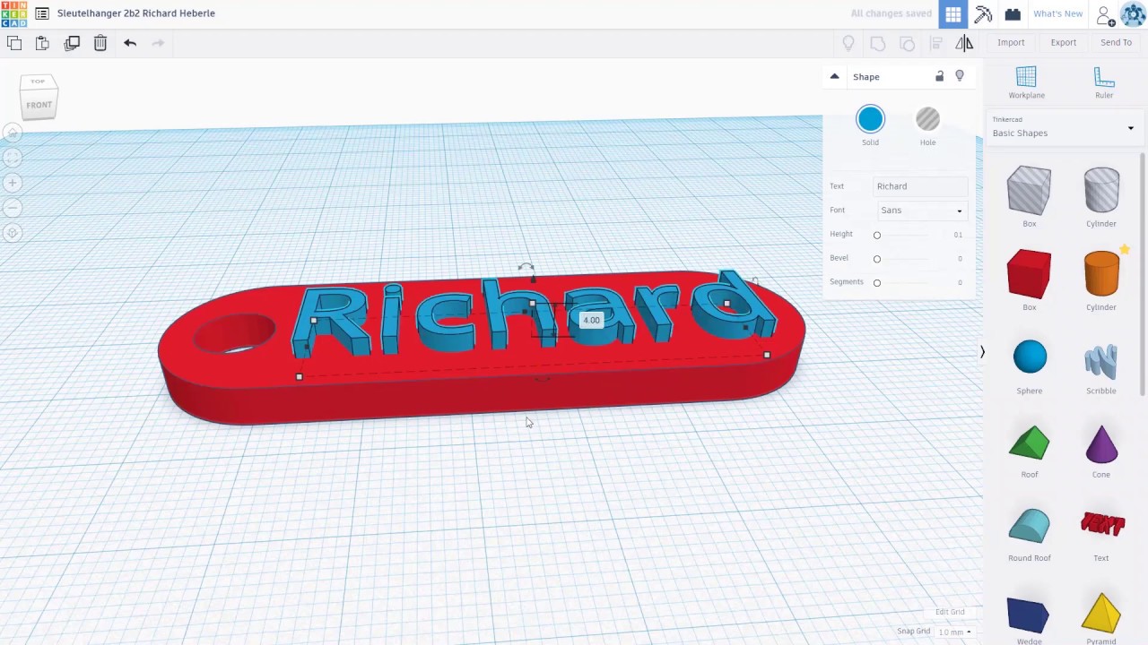 Sleutelhanger Tinkercad