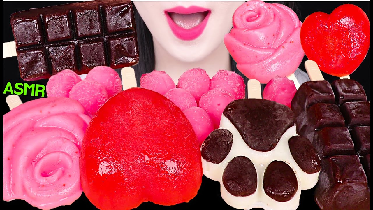 ASMR ICE CREAM SHERBET *WATERMELON ICE CREAM, STRAWBERRY YOGURT ICE CREAM 아이스크림 먹방 JANE ASMR 제인