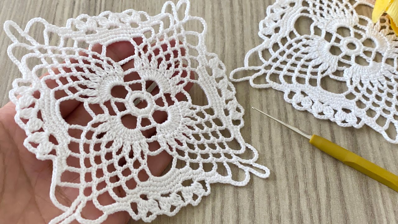 Unique❗️New Design Crochet Square Motif Model Step by Step Tutorial