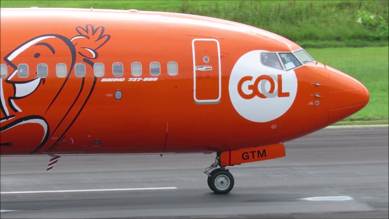 Pouso e Decolagem em Joinville - Boeing 737-800 GOL - (PR-GTM) 28/02/2019