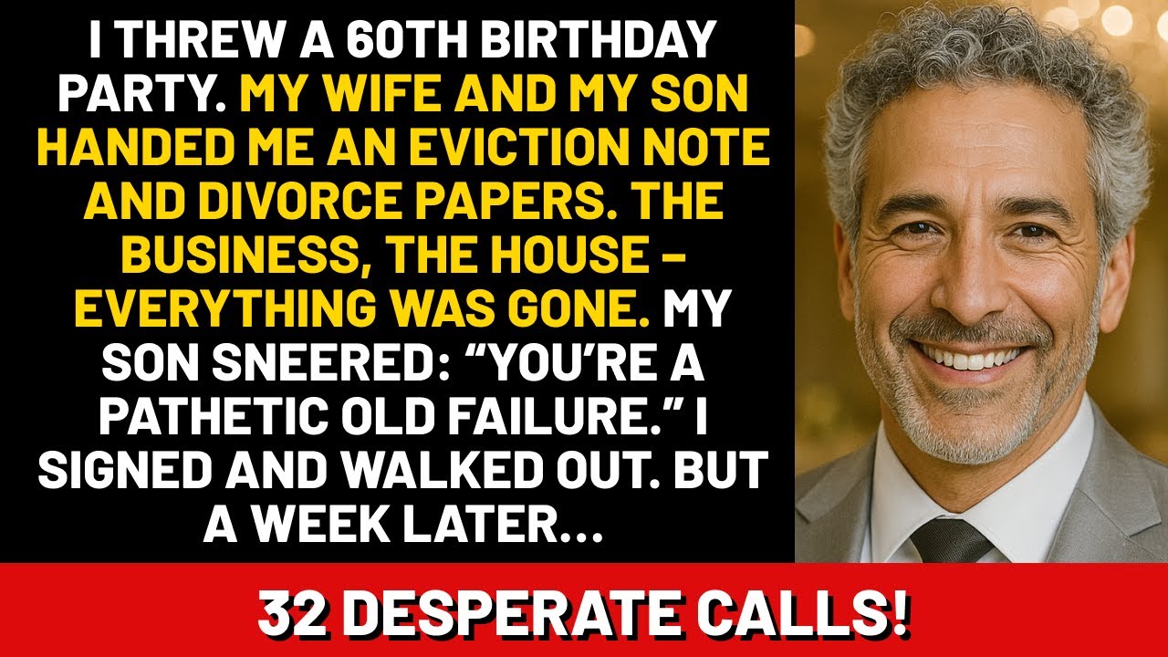 I threw a 60th birthday party. My wife and my son handed me an eviction note and divorce papers...