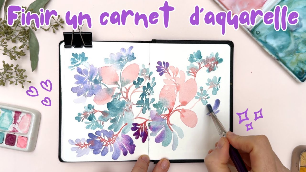 Finir un carnet d'aquarelle : la dernière page ! 🎨🌙🌸