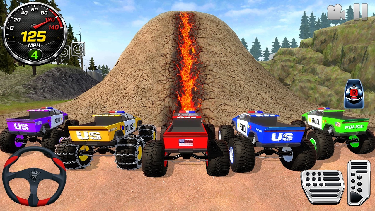 Impossible Car Mega Stunts Ramp Simulator #9 - US Police Monster Truck Driving 3D - Android gameplay
