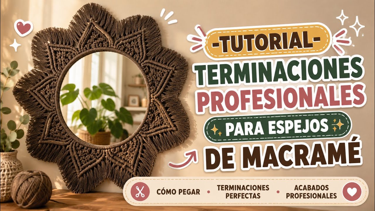 Tutorial terminaciones profesionales para espejos de macramé ✨