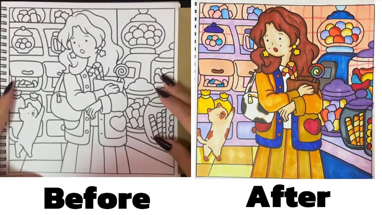 Coloring – Going Shopping for Sweets | SOFT LIFE
