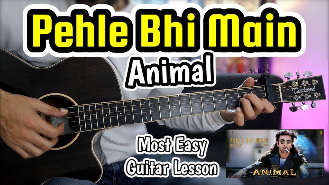 Pehle Bhi Main - Animal - Vishal Mishra - Guitar Lesson Chords Cover Most Easy