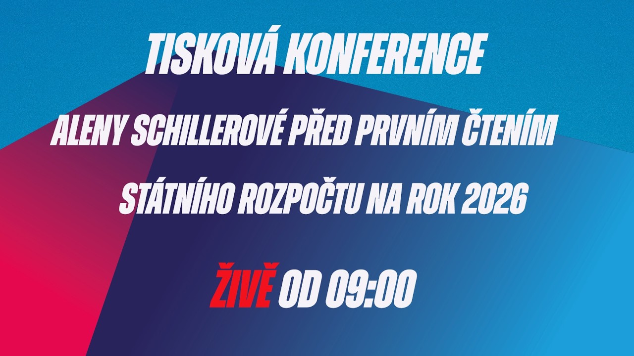 Tisková konference Aleny Schillerové před prvním čtením Státního rozpočtu na rok 2026.