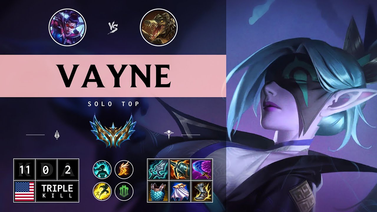 Vayne Top vs Renekton: Triple Kill, Legendary - NA Challenger Patch 14.15