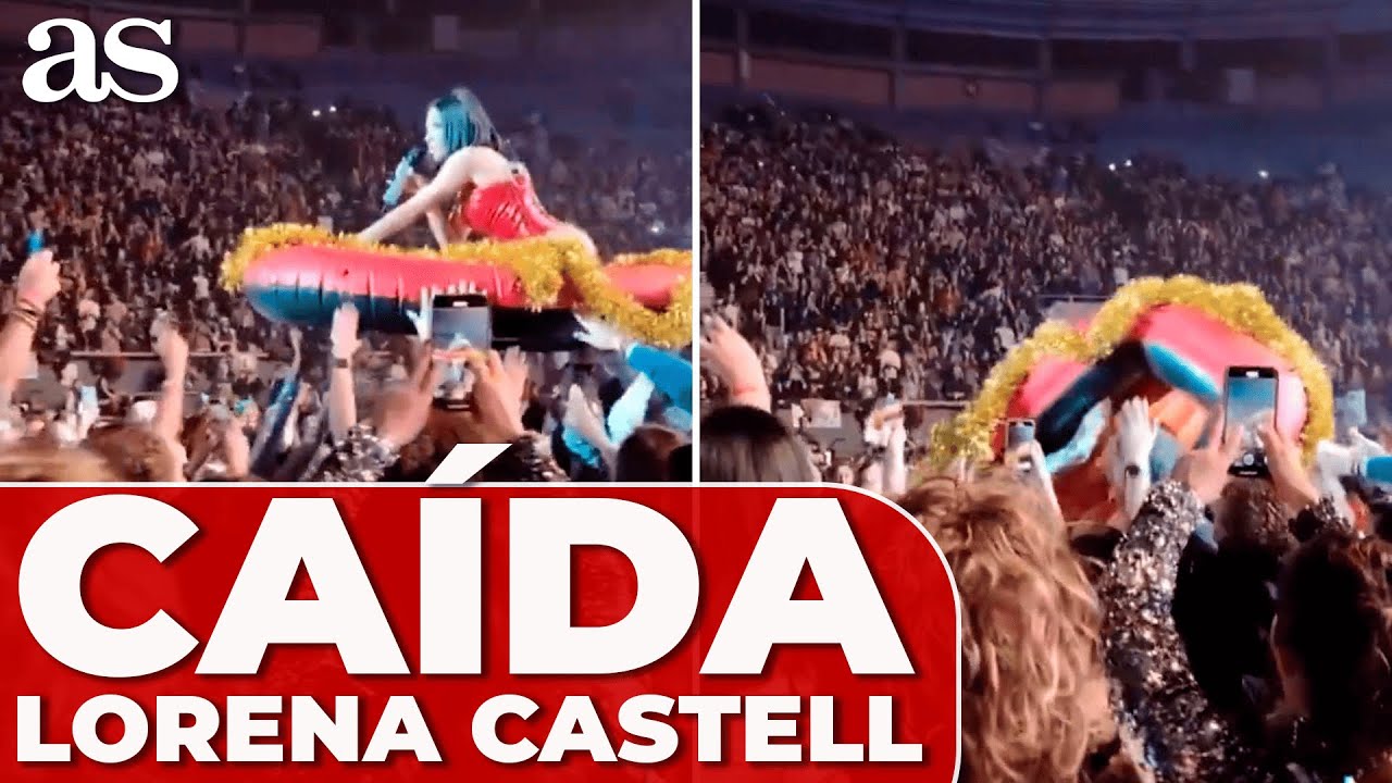 APARATOSA CA&Iacute;DA VIRAL de LORENA CASTELL en el PALACIO VISTALEGRE